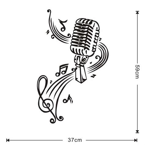 Microphone And Music Notes Drawing at PaintingValley.com | Explore collection of Microphone And ...