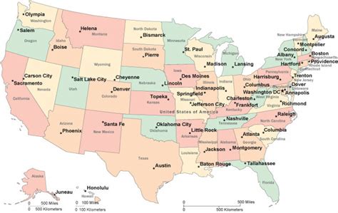 Printable Map Of The United States Capitals - Printable Maps Online