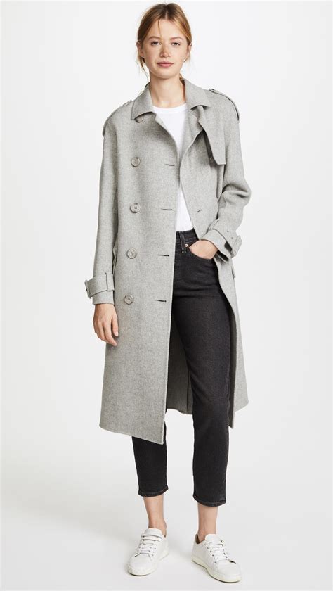 Theory Statement Trench Coat in Grey | Lyst Canada