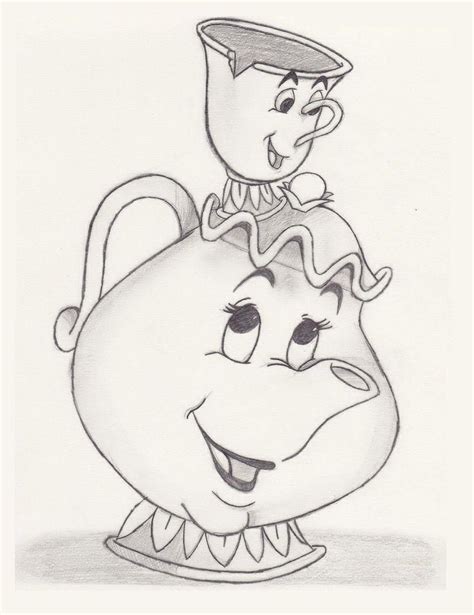 Mrs. Potts and Chip by EnrichingMySoul on DeviantArt | Disney character sketches, Disney art ...