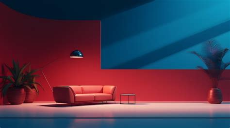 Premium AI Image | A minimalist interior design with contrasting colors ...