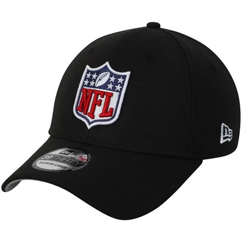 New Era NFL Black Shield Logo 39THIRTY Flex Hat