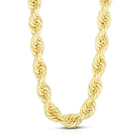 Jewelry Affairs - 14k Yellow Solid Gold Rope Chain Necklace, 12mm, 26" - Walmart.com - Walmart.com