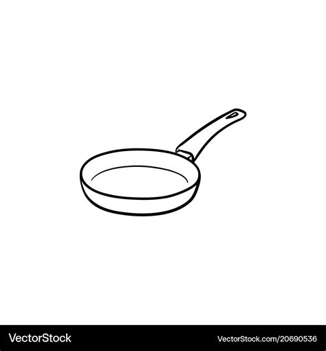 Frying pan hand drawn sketch icon Royalty Free Vector Image