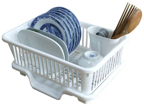 Plastic Dish Rack with Drain Board and Utensil Cup - Quickway Imports Inc