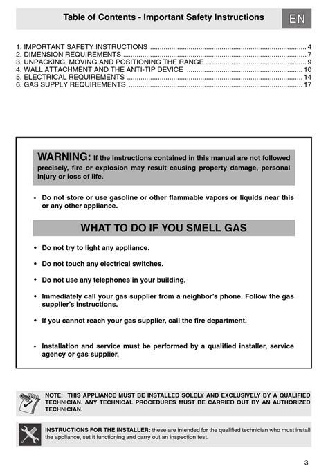 SMEG S9GMXU INSTALLATION INSTRUCTIONS MANUAL Pdf Download | ManualsLib