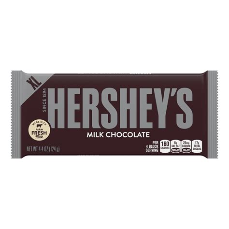 HERSHEY'S Milk Chocolate Extra Large Candy Bar, Full size, 4.4 oz, Bar ...