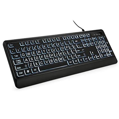 Large Print Backlit Keyboard, KopJippom Quiet USB Wired Computer ...