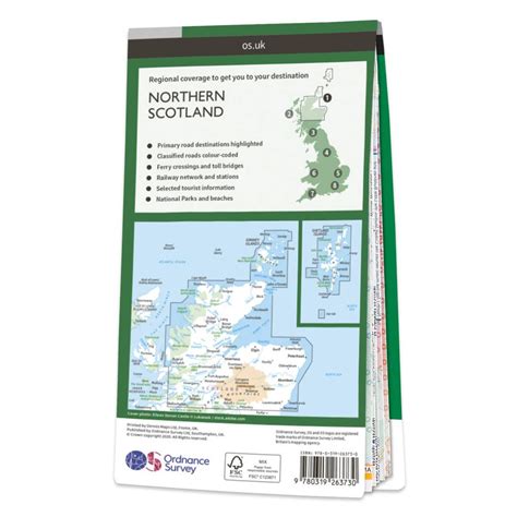 OS Map of Northern Scotland | Road Map | Ordnance Survey Shop