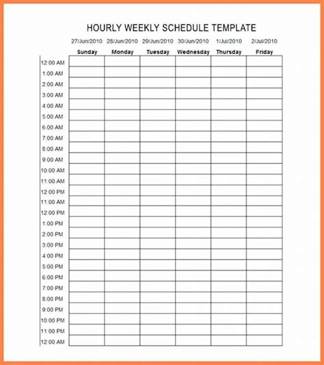 Weekly Hourly Schedule Template Hour Pdf Blank Calendar | Smorad ...