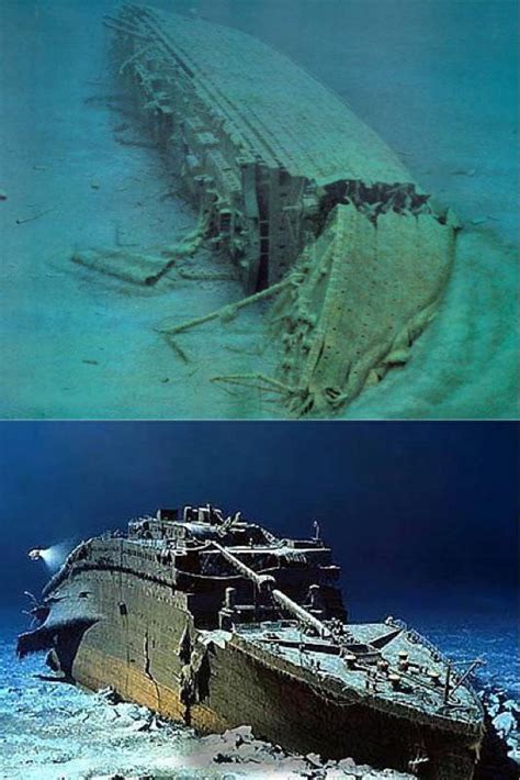 The wrecks of the HMHS Britannic, 400 Feet under the Aegean Sea, and her sister, RMS Titanic ...