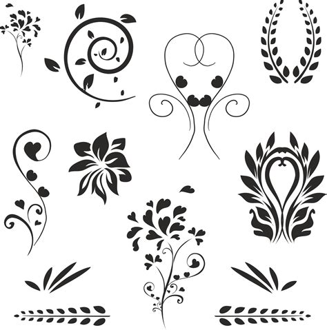 Floral Decoration Set Free Vector cdr Download - 3axis.co