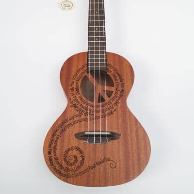 new - Luna UKE MALU T natural maluhia peace tenor ukulele w/ | Reverb