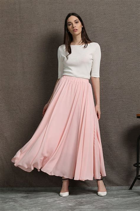 Chiffon Skirt womens skirts pink chiffon skirt floaty maxi