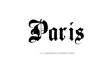 Paris Name Tattoo Designs