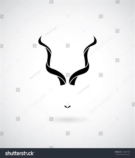 Kudu Antelope Horns Vector Illustration Stock Vector 146287796 - Shutterstock