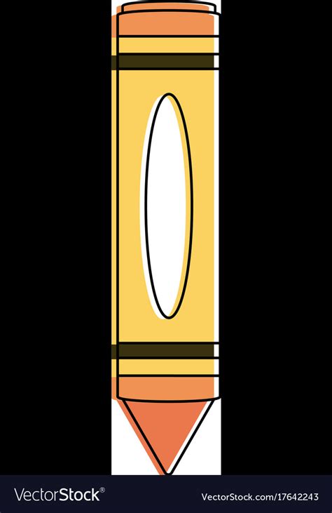 Yellow crayon drawing icon image Royalty Free Vector Image