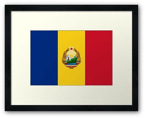 "Flag of the Socialist Republic of Romania" Framed Art Print by Martstore | Redbubble