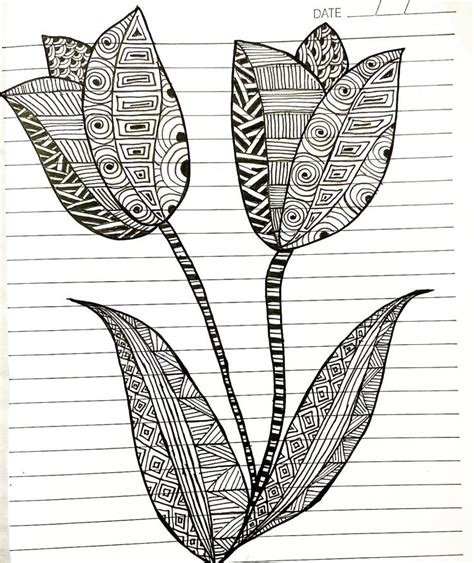 Tulips Zentangle Art