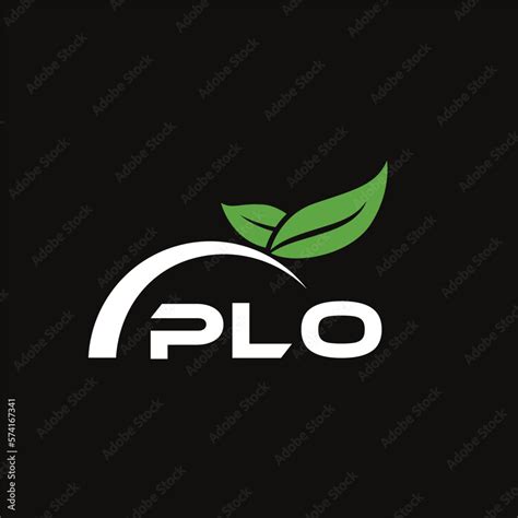 PLO letter nature logo design on black background. PLO creative ...