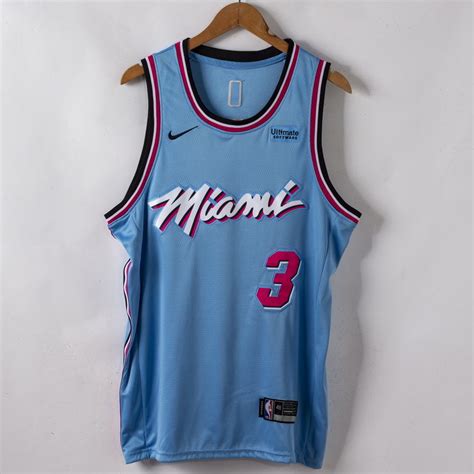 Dwyane Wade #3 Miami Heat 2019-20 Vice Wave Blue Swingman Jersey