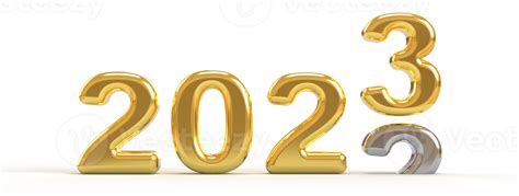 2023 Gold Silver Metallic 3D Pop out numbers text 16716446 PNG