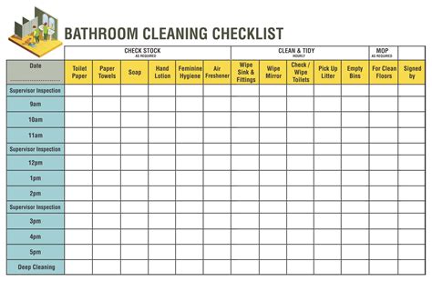 Restroom Cleaning Schedule - 10 Free PDF Printables | Printablee ...