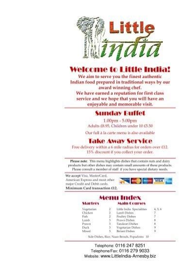 Little India menu (2) - Little India Restaurant