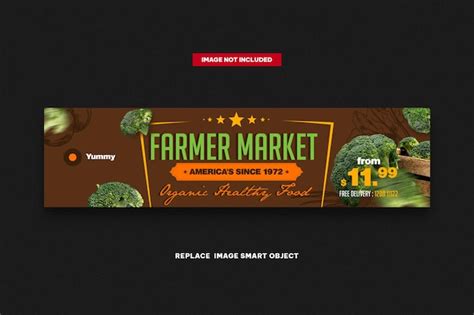 Premium PSD | Farmer market banner web template