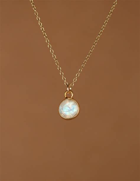 Moonstone Necklace Gold Moonstone June Birthstone Tiny - Etsy