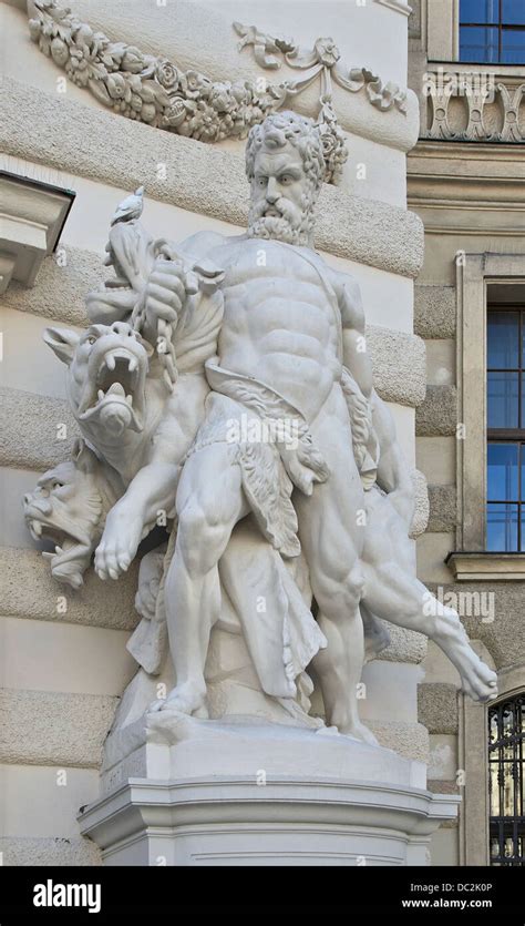 Hercules and Cerberus statue, by Antonin Pavel Wagner, Michaelertor, Hofburg palace, Vienna ...