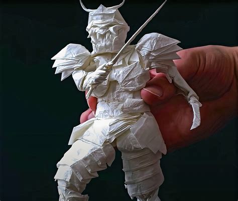 This Samurai Warrior was Not 3D-Printed, Just Folded from a Single Sheet of Paper Over 50-Hours ...