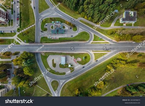 Aerial View Road Interchange Highway Intersection Stock Photo 2214256673 | Shutterstock