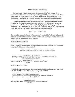 Fillable Online EDTA Titration Calculations Fax Email Print - pdfFiller