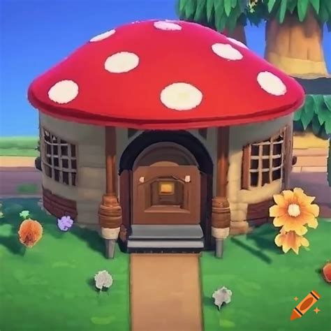 Detailed mushroom house in animal crossing on Craiyon