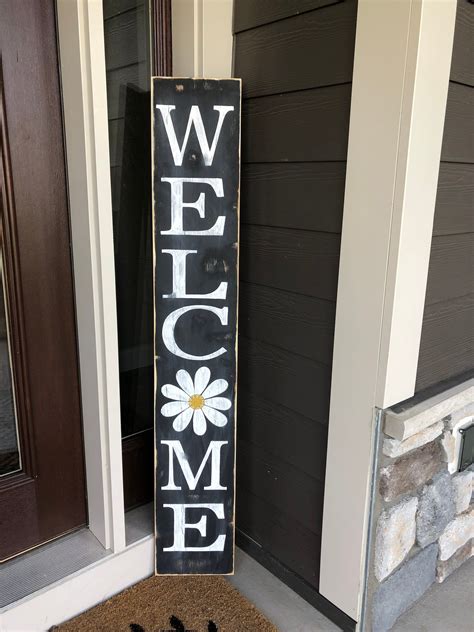 Welcome sign. Vertical welcome porch sign/ front door welcome | Etsy in ...