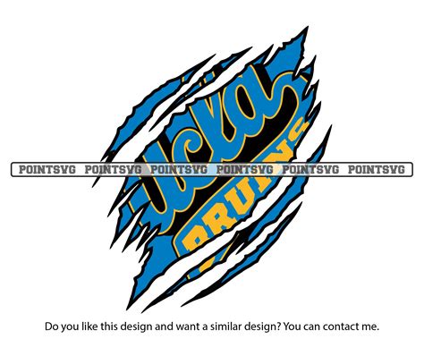 UCLA Bruins Svg Logo Png Ripped Claw Mark Designs Sublimation | Etsy