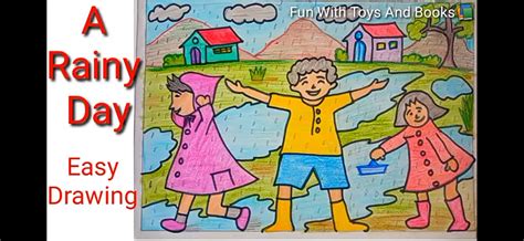 Rainy Day Drawing Easy Drawing Of Rainy Day Monsoon Drawing My ...