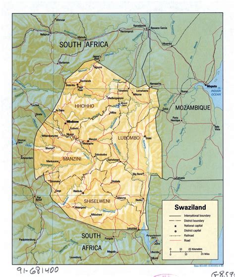 Swaziland Political Map