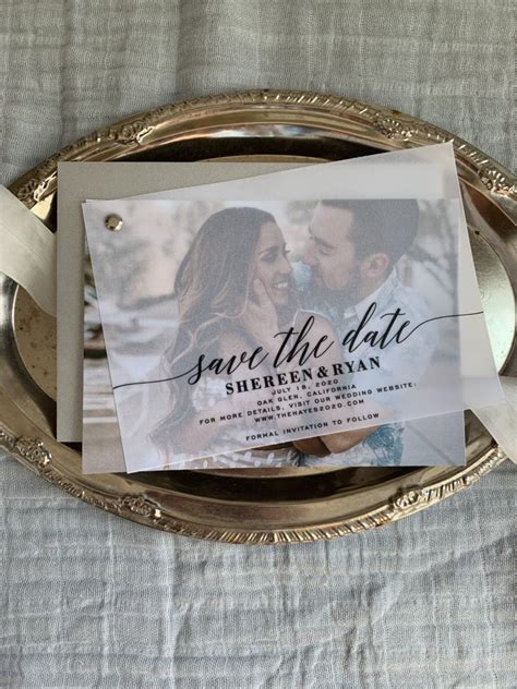 Excited to share this item from my #etsy shop: Save the Date Vellum | Layered Invites | Clear ...