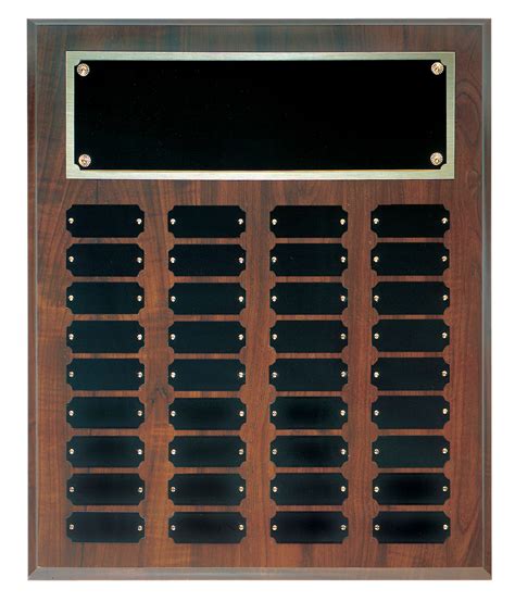 Solid Walnut Perpetual Plaque with Black Brass Plates - Best Trophies ...