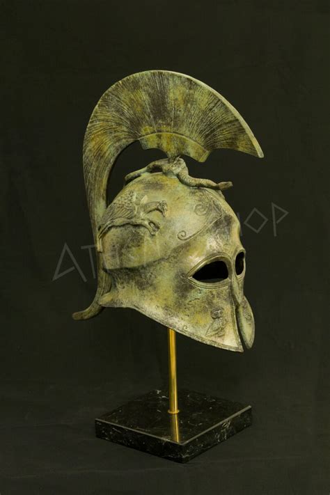 Helmet of Goddess Athena – Greek bronze art