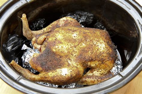 Proper roast chicken, cooked only in a slow cooker / crockpot recipe