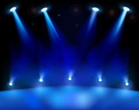 Blue Stage Lights Vector Background | Abstract | Vector Art