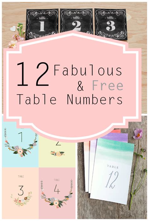 12 Free Printable Table Numbers