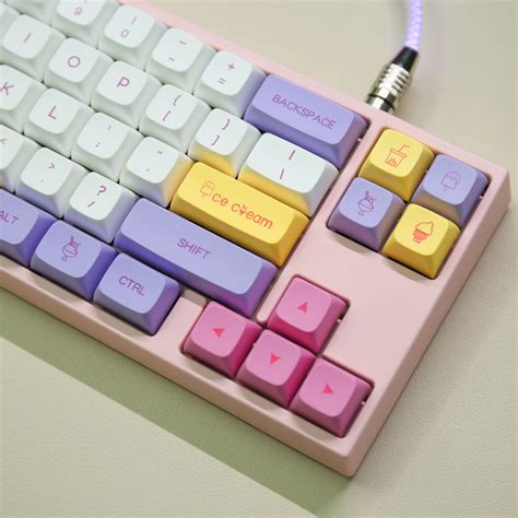 Milk Ice Cream PBT Sublimation Pink Keyboard Keycap XDA Ball Cap 135 Pcs// | Lazada PH