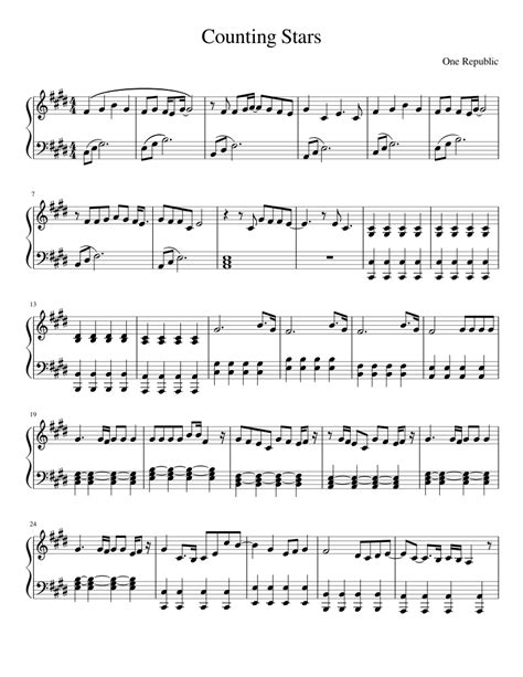 Counting Stars Sheet music for Piano (Solo) | Musescore.com