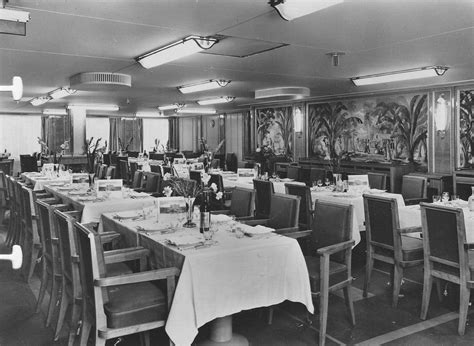 The Second Class Salle a Manger (Dining Room) of the steamship Antilles of Compagnie Générale ...