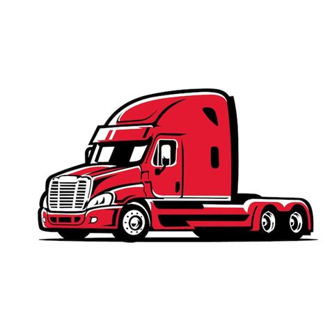 Premium Vector | Premium red semi truck 18 wheeler vector. best for ...