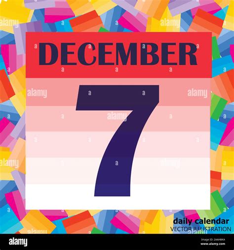 December 7 icon. For planning important day. Banner for holidays and special days. December 7th ...